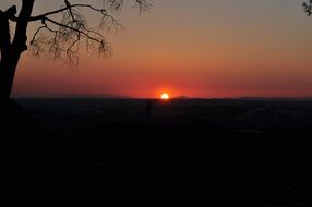 Beautiful and colorful sunrise over Madrid in Spain