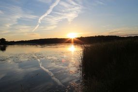 landscape in the form of a sunset over the sea