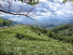 the landscape of green valley in France