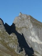 Höfats, alpine mountain peak at sky, germany, allgäu