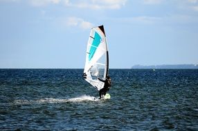 windsurfing, person sailing on sea