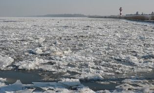 ice on the river in winter