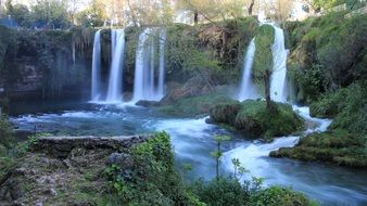 Landscape of beautiful waterfalls in a Antalya