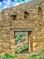 Landscape of la rioja ruins from doorway