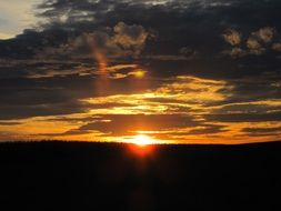 sunset afterglow in the sky in the dark twilight