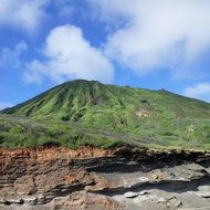 green mountain to sky