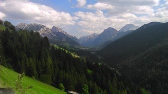 nice view of dolomites mountains italy