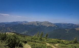 greenery, mountains and blue sky
