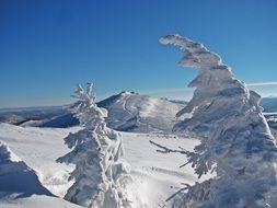 landscape of incomparable snow capped mountains at winter