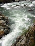 landscape of flow of boiling water into rivers
