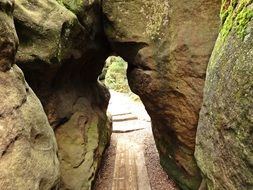 Stone tunnel on a mountain