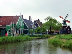 cute historic windmill in holland
