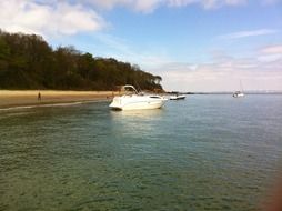 white yacht off the Isle of Wight