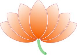 Orange lotus flower clipart