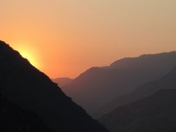 mountains valley sunset california