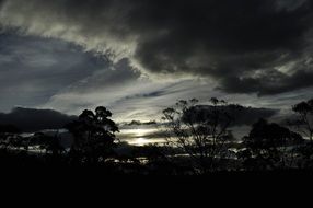 Cloudy dark sky