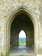 Arch on Glastonbury Tor in England