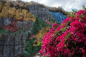 mural of prehistoric period in cuba