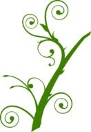 painted green decorative branch