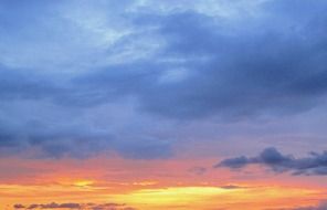 Beautiful peachy-orange sunset