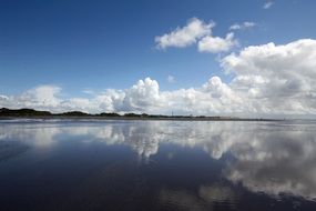 white clouds over the north sea