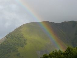 landscape of the mountain and rainbow