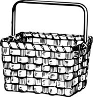 woven basket, illustration