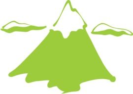 mountain with snow and clouds figure
