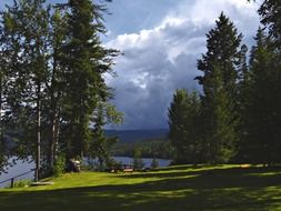 Thunderclouds over the lake