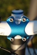 blue mountain bike handlebar