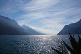 mountain lake garda in italy