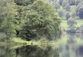 lake in green landscape, germany, rursee, eifel national park