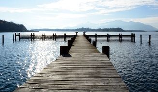 large boardwalk on the lake