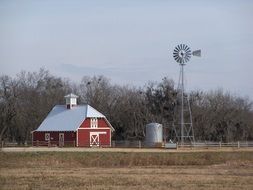 extraordinarily beautiful farm and windmill