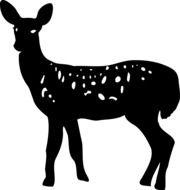 black silhouette of sika deer