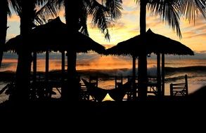 tropical Thailand beach at dusk