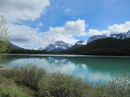 clouds over the lake near the mountains