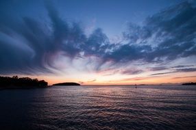 Landscape of sunset sky over the sea