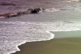 beach waves on seashore