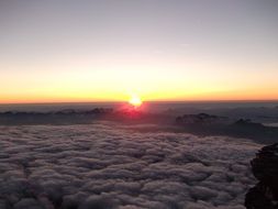 scenic sunset clouds in alps