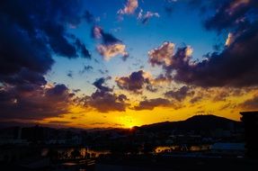 bright sunset landscape