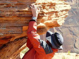 climber on the mountain in Arizona