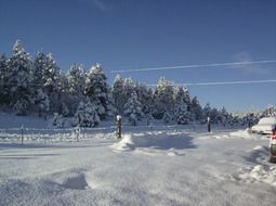 snowy landscape on a clear sunny day
