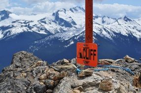 sign on top of the mountain