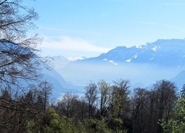 mountain lake in the morning