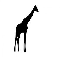 black silhouette of a giraffe