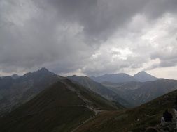 mountain tops on a cloudy day