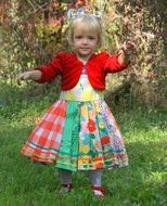 blonde girl in a smart dress