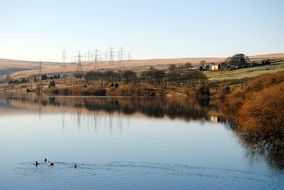 scenic countryside landscape with lake