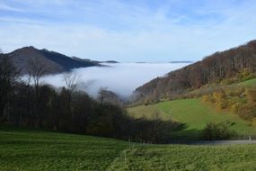 autumn fog above the valley